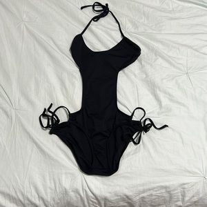 bebe sport black one piece bikini